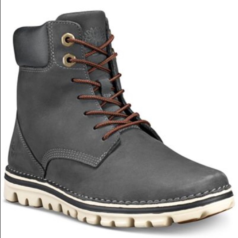 NEW Timberland Brookton Dark Grey Leather boots 10